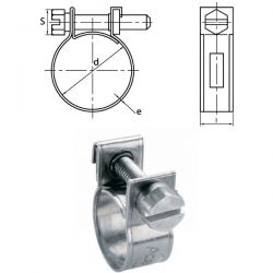 Colliers 9-11mm Inox A2 W4 Miniclamp pour petits diamètres par 50