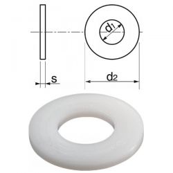 Rondelles diamètre 5 mm plates larges nylon par 400